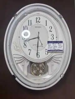 セイコー SEIKO 電波 AM258W アミューズ時計 飾り振り子 掛時計　白