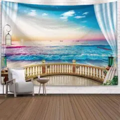 ビッグ タペストリー 金具付 海 大判 布ポスター 背景布 風景 DIY 12