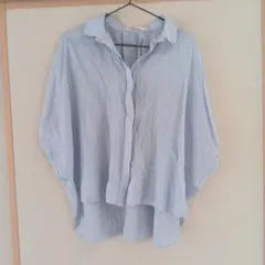 AMERICAN HOLIC 青白ストライプ シャツ M
