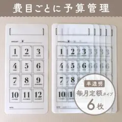 シンプルな家計管理シート [毎月定額タイプ/半透明] 6枚