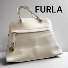 FURLA フルラ ハンドバッグ トートバッグ ホワイト レザー 使用感あり