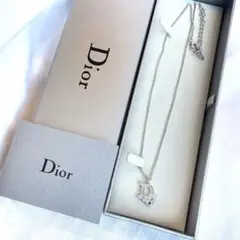 付属品あり✩Dior ディオール ヴィンテージ ネックレス シルバー ストーン