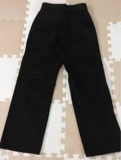 GUブラックストレートレッグパンツ