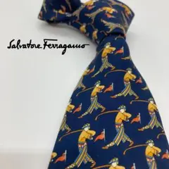 【美品】Salvatore Ferragamo/フェラガモ　ネクタイ　総柄
