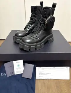 PRADA プラダ　モノリス　コンバットブーツ　ポーチ付き　リナイロン
