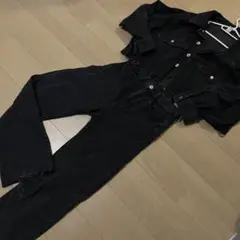 h&m ブラックデニムセットアップ