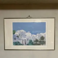 額装 サルボ SALVO エディション　サイン 風景画 シルクスクリーン 希少 額装 サルボ SALVO 風景画 シルクスクリーン - 版画