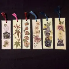 押し花デザインしおり6枚セットD