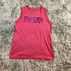 【美品】FREDDYフレディ☆スパンコールロゴ入タンクトップ☆ピンク☆XSサイズ