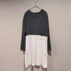 【AMERICAN RAG CIE】7分袖　Tシャツ　グレー×オフホワイト
