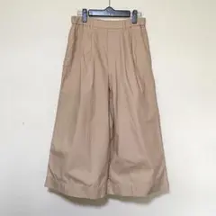UNIQLO レディース ベージュ ワイドパンツ ツータック プリーツ入り Ｓ