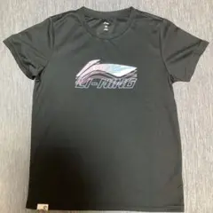LI-NING 黒 グラフィックロゴ シャツ　160センチ