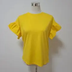 フリル袖 黄色 Tシャツ