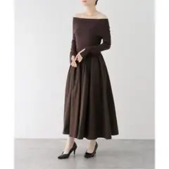 2024AW ラトータリテ オフショルドッキングワンピース 36 ブラウン
