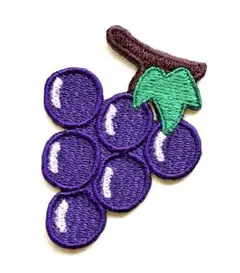 ぶどう刺繍ワッペン