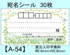 宛名シール30枚【A-54】メッセージ/ラベル/差出人/シール/ハンドメイド