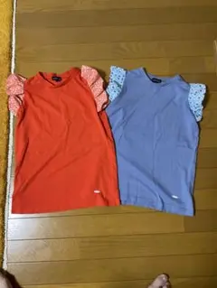 グリーンレーベルリラクシング キッズ フリル袖 Tシャツ 2枚セット レディース