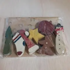 【未使用】ナチュラル　ウッド　クリスマス　飾り　7点セット