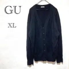 ジーユー GU Vネックカーディガン 【XL】黒 ゆったり オフィス シンプル