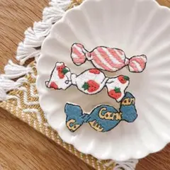☆オーダー専用☆キャンディー刺繍ブローチ