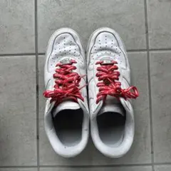 Nike Air Force 1 ホワイト レッドシューレース
