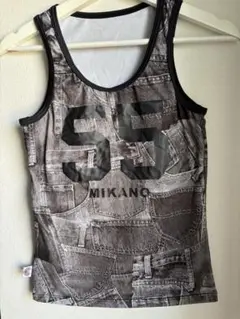 MIKANO タンクトップ 55 デニムパターン美品フリーサイズ