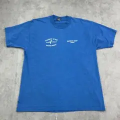 80-90s　USA製　イベント系　トップス　半袖Tシャツ　古着　ブルー　青XL