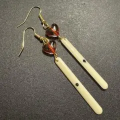 No.216 ミニ点棒ピアス　ハート付き