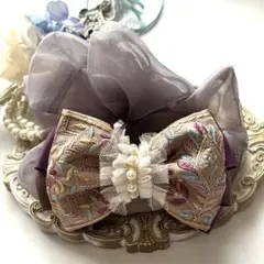 ⭐2735⭐❣️夏アクセ❣️オリジナル✴一点物インド刺繍シュシュ大人おしゃれ