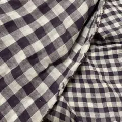ダブルガーゼ生地チェック柄紫チェック