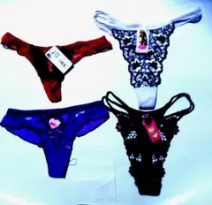 Tバック4点セット レース 花柄