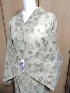 ボタニカル模様　小紋　絹麻　夏着物　着物