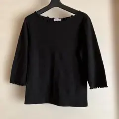 BEAUTY&YOUTH ブラックニット七分袖トップス