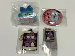 【4点】ハンギョドン　サンリオ　ヘアクリップ　刺繍缶バッジ　キャラパキ　チャーム