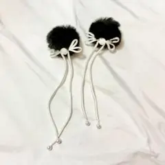 パンダ 耳 チャイナ ヘアクリップ 中華 コスプレ サブカル けもみみ ファー