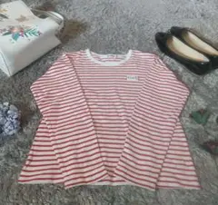 familiar ファミリア Tシャツ 長袖 子供 ボーダー 赤 白 【130】