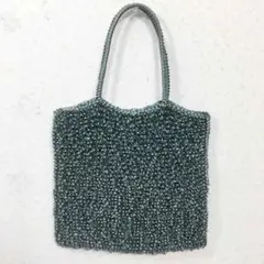 アンテプリマ 灰青色×ゴールドのワイヤーバッグ ハンドバッグ