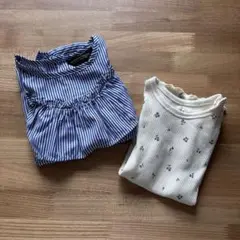 【美品】90センチ おしゃれ着 カットソー 2枚組