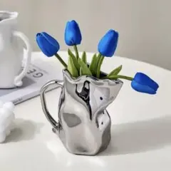 花瓶 シルバー