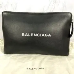 ✨超美✨BALENCIAGA クラッチバック セカンドバッグ オールレザー ロゴ