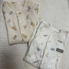 可愛い動物柄ロンパース クリーム色