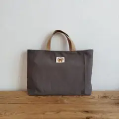 ハンドメイド☆シンプルレッスンバッグ・ミニバッグ　帆布グレー