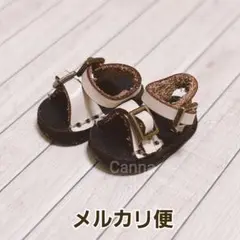 【ドール用 レザーサンダル ホワイト】オビツ11 ねんどろいど ピコドー9 靴