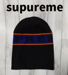 【美品】supreme シュプリーム ニット帽 ビーニー ブラック