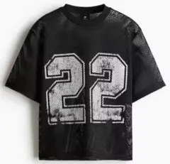 [H&M] オーバーサイズフィット プリントメッシュTシャツ