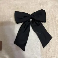 リボン バレッタ ブラック