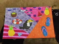 派手 トロピカルな絵 イラスト Summer