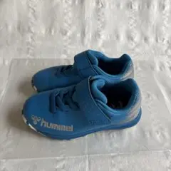 hummel サッカーシューズ 青色 マジックテープ付き　サイズ17