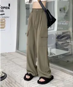 ストレートカーゴパンツ　オリーブブラウン