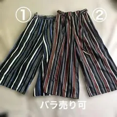 レディースストライプ ガウチョパンツ 2点セットM.Lサイズ バラ売り可